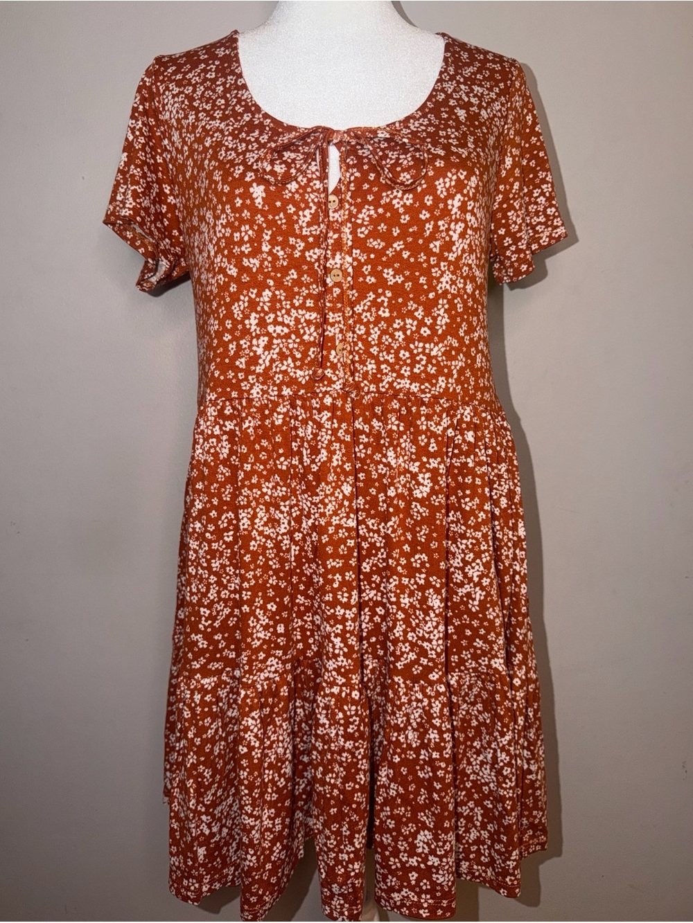 By Together Ditsy Floral Rust Mini Dress